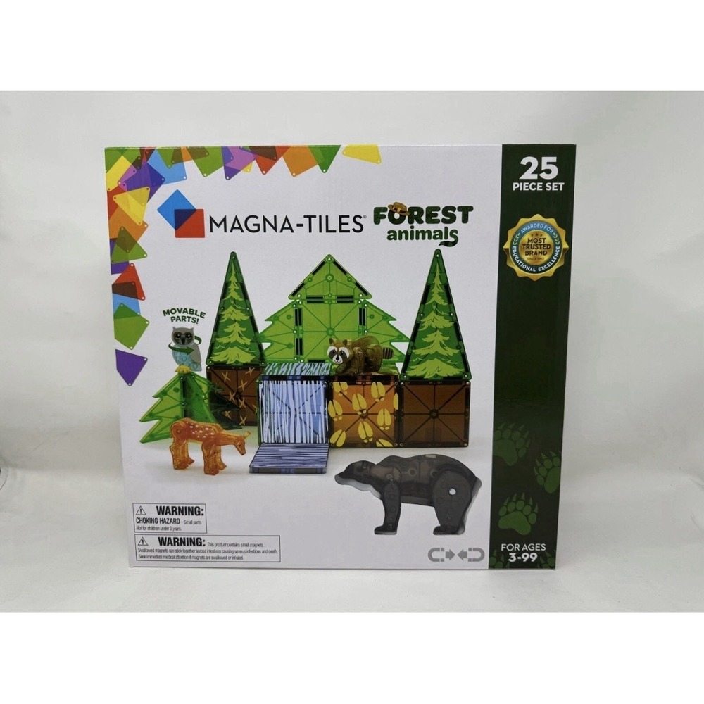 MAGNA-TILES Forest Animals 25 Piece Magnetic Building Set Kids Ages 3+ 22225 NEW